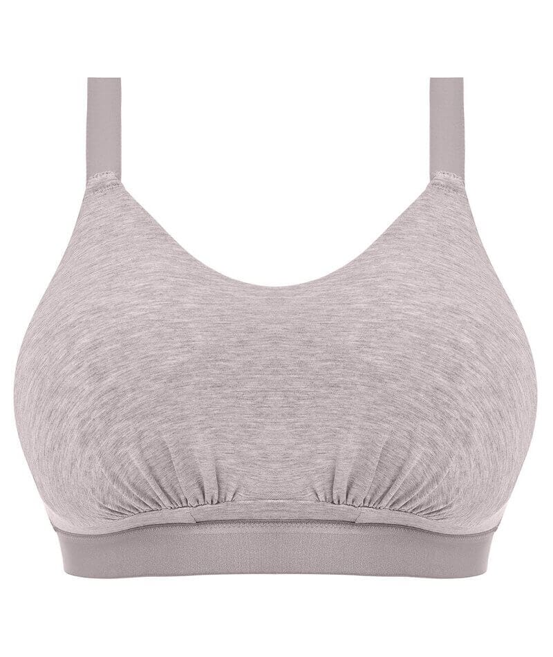 Elomi Downtime Wire-free Bralette - Grey Marl - Curvy Bras