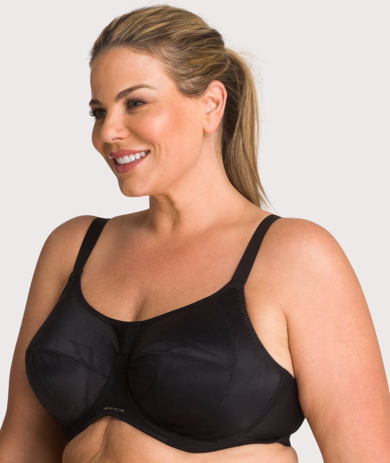 Elomi Energise Underwired Sports Bra - Black - Curvy Bras