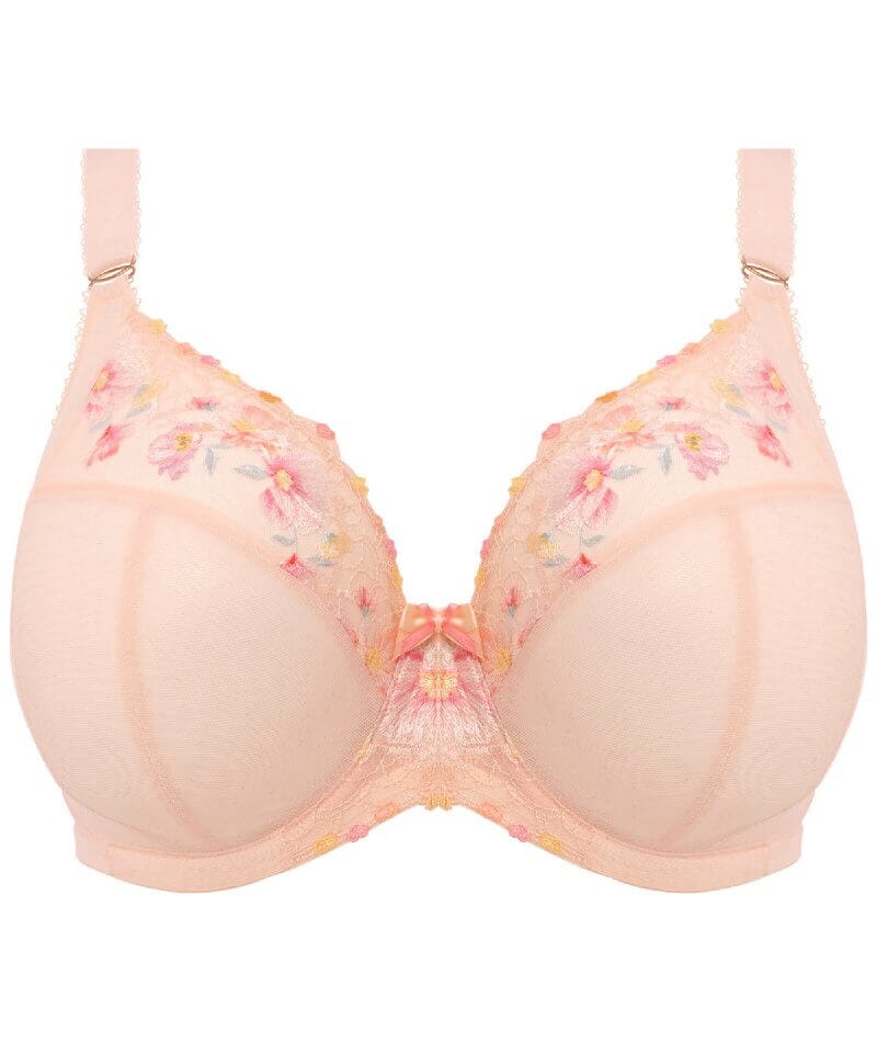 Elomi Himari Underwired Plunge Bra - Peach Whisper - Curvy Bras