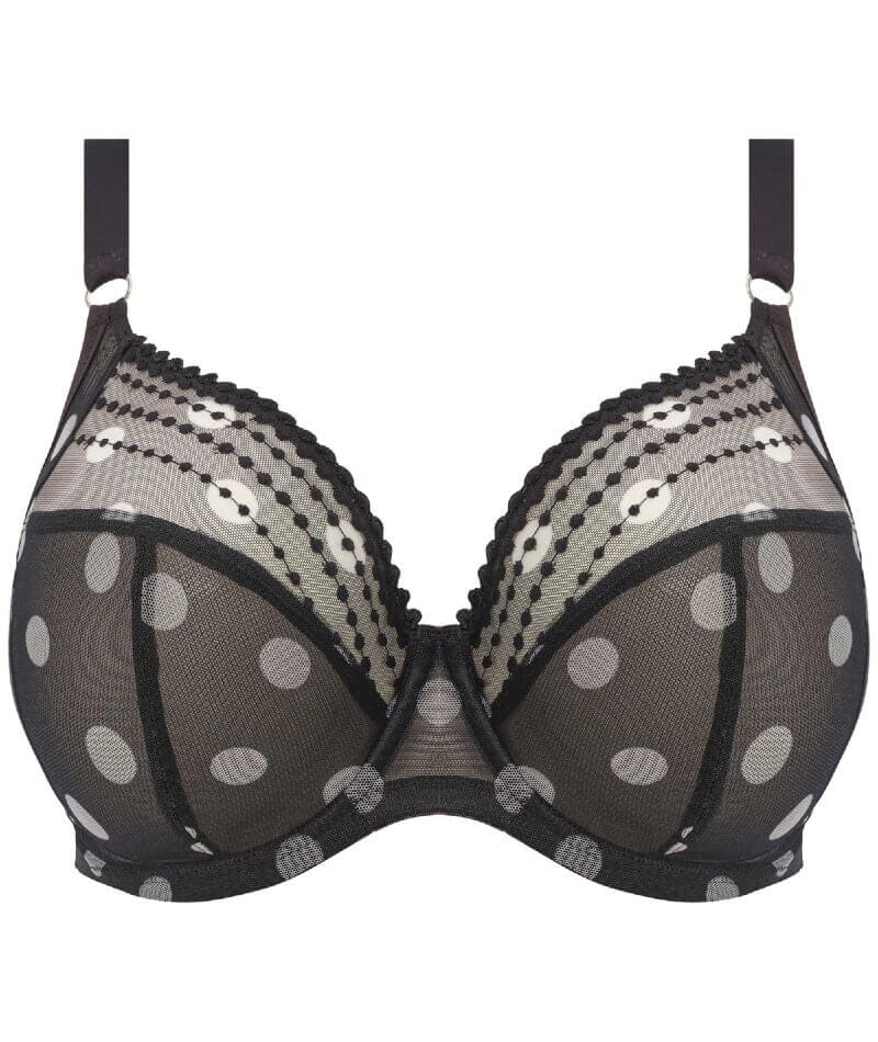 Elomi Matilda Underwired Plunge Bra - Black Dot Bras
