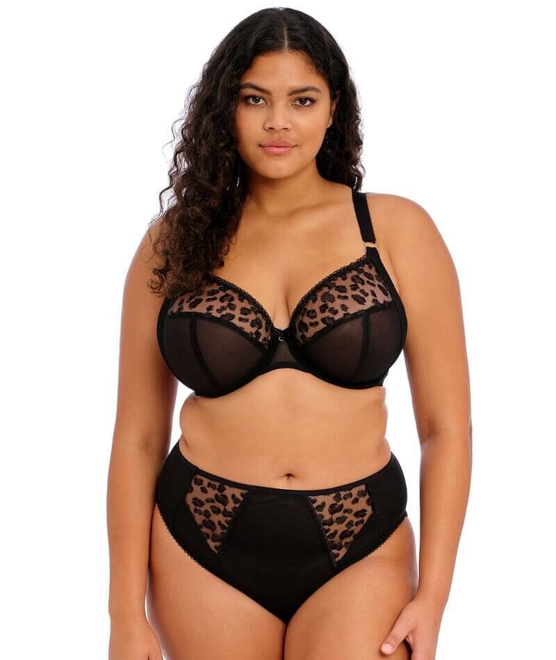 Elomi Namrah Underwired Bandless Plunge Bra - Jet - Curvy Bras