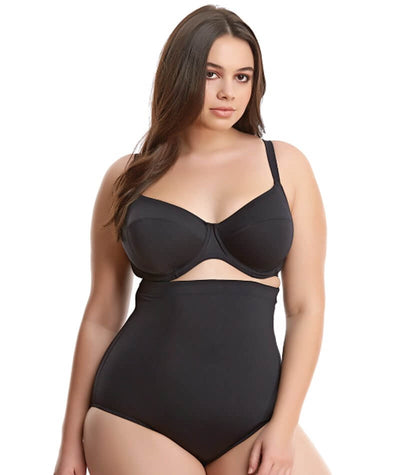 Elomi Swim Essentials Underwired Plunge Bikini Top Black Curvy Bras