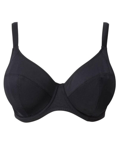 Elomi Swim Essentials Underwired Plunge Bikini Top - Black Swim