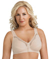 Exquisite Form Fully Front Close Wirefree Cotton Posture Bra With Lace - Nude Bras 34B Nude