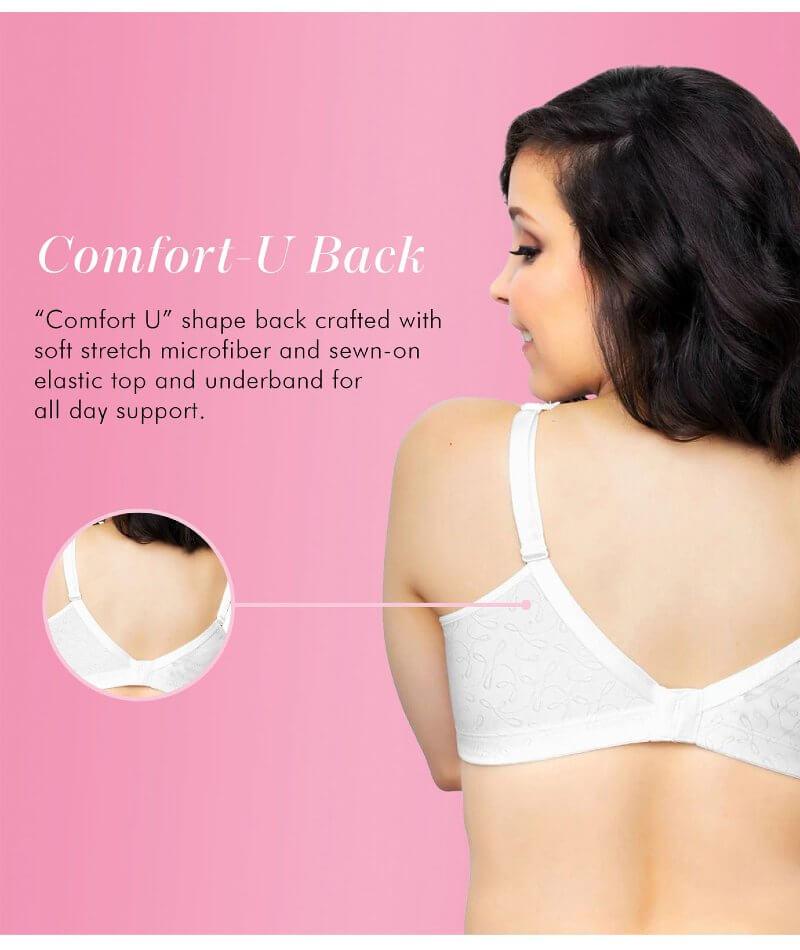 Exquisite Form Fully Comfort Lining Bra With Jacquard Lace - White - Curvy  Bras