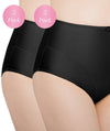 Exquisite Form Control Top Shaping Brief 2 Pack - Black Shapewear