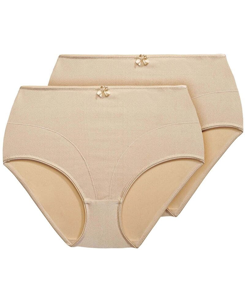 Exquisite Form Control Top Shaping Brief 2 Pack - Nude - Curvy Bras