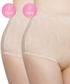 Exquisite Form Floral Jacquard Shaping Brief 2 Pack - Nude Shapewear