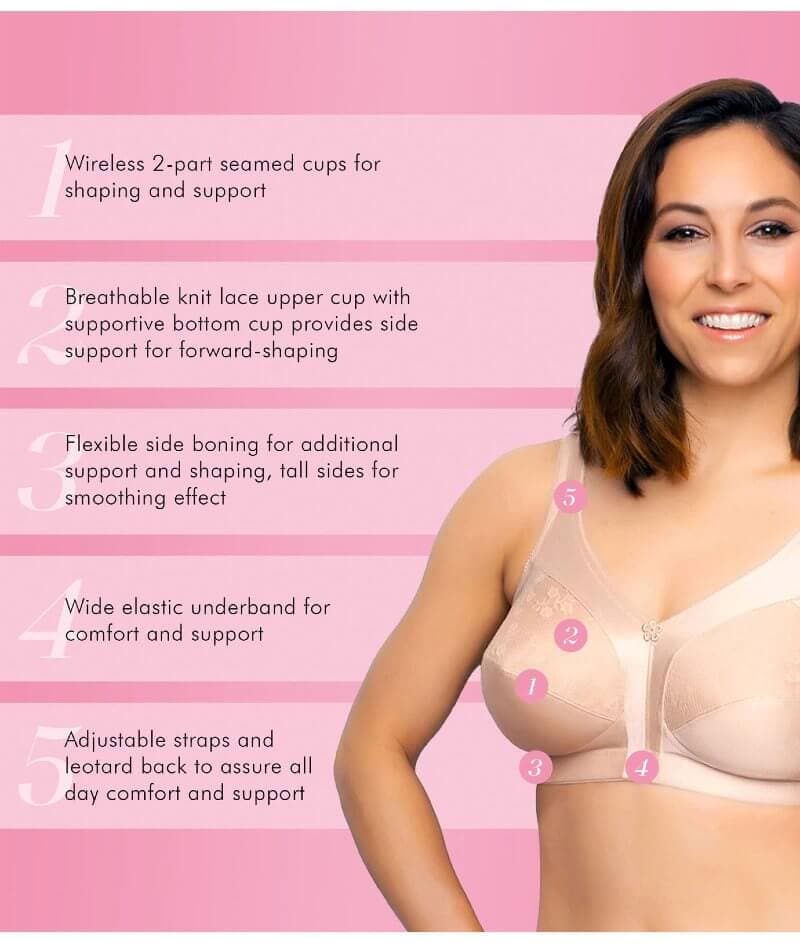 Exquisite Form Fully Side Shaping Bra With Floral - Rose Beige Bras 