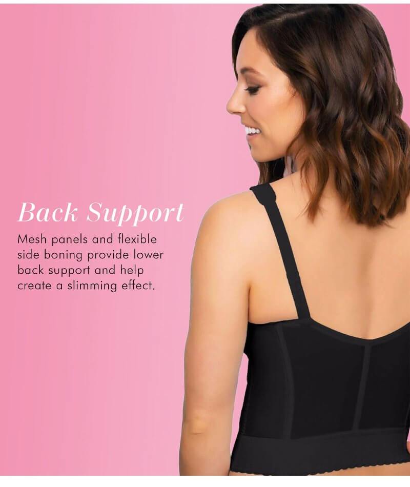 Wireless Front Closure Back Support Longline Bra