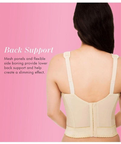 Exquisite Form Fully Back Close Longline Bra - Beige Bras