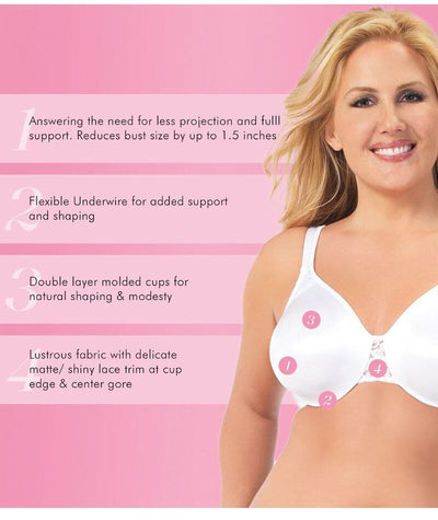 Exquisite Form Fully Minimiser Underwire Bra - White Bras