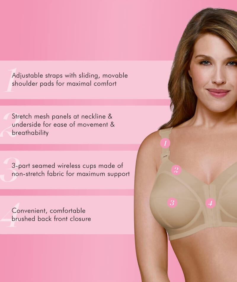 Exquisite Form Fully Front Close Wire-free Classic Support Bra - Nude -  Curvy Bras