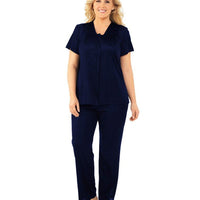 Exquisite Form Short Sleeve Pajamas - Navy