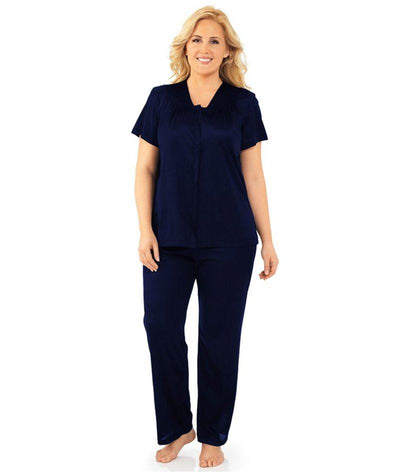 Exquisite Form Short Sleeve Pajamas Plus - Navy Sleep / Lounge