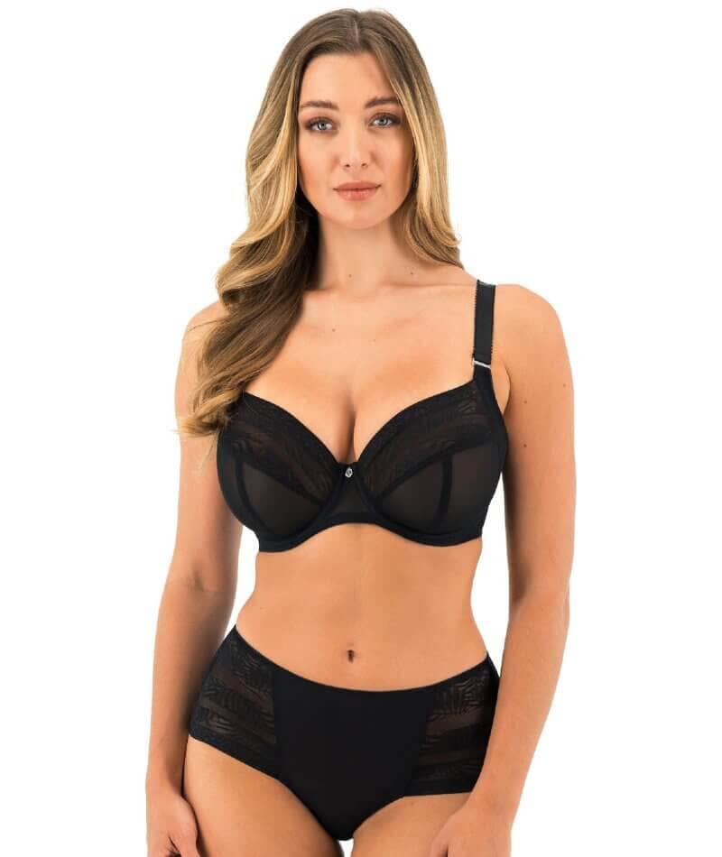 Fantasie Devote Underwire Side Support Plunge Bra - Black Bras