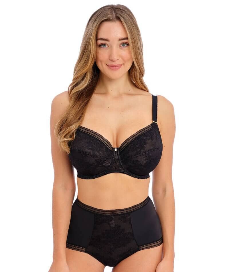 Fantasie Fusion Lace Underwire Full Cup Side Support Bra - Black - Curvy  Bras