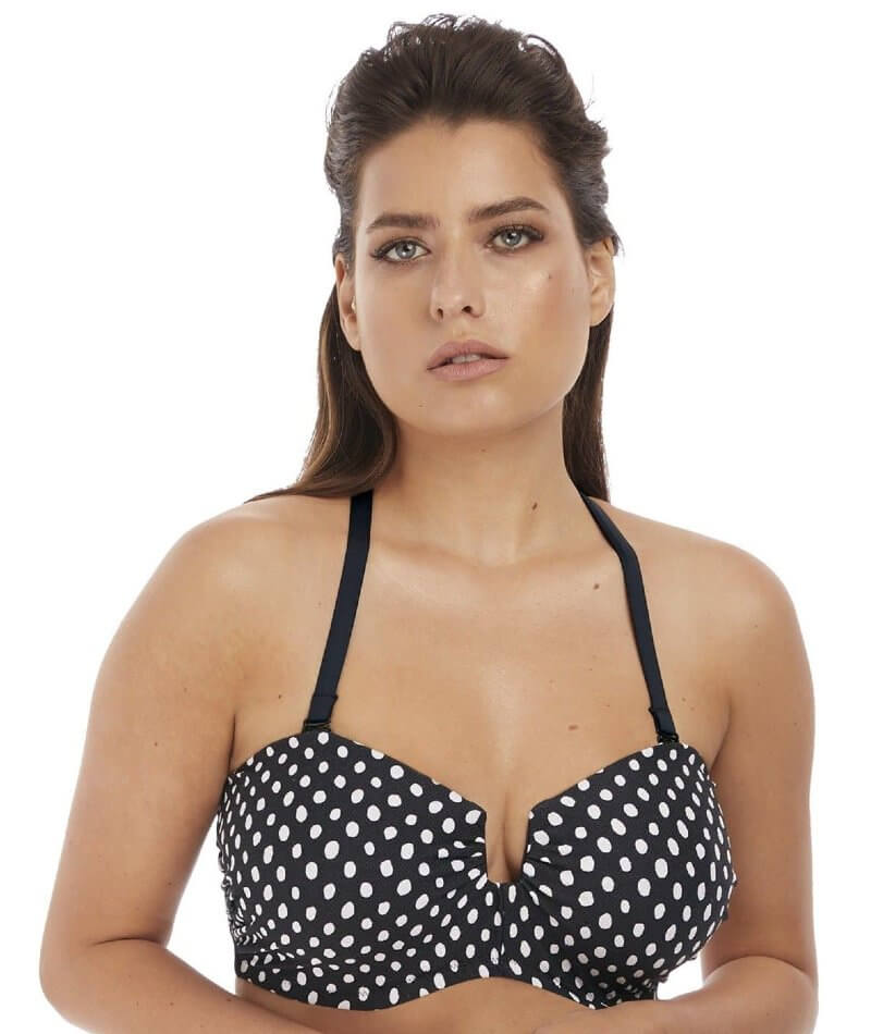 Fantasie Swim Santa Monica Underwire Bandeau Multiway Bikini Top - Black/White Swim