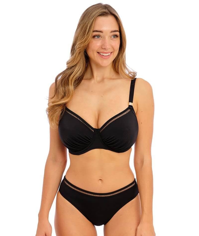 Fantasie Swim East Hampton Underwire Gathered Full Cup Bikini Top - Black Swim