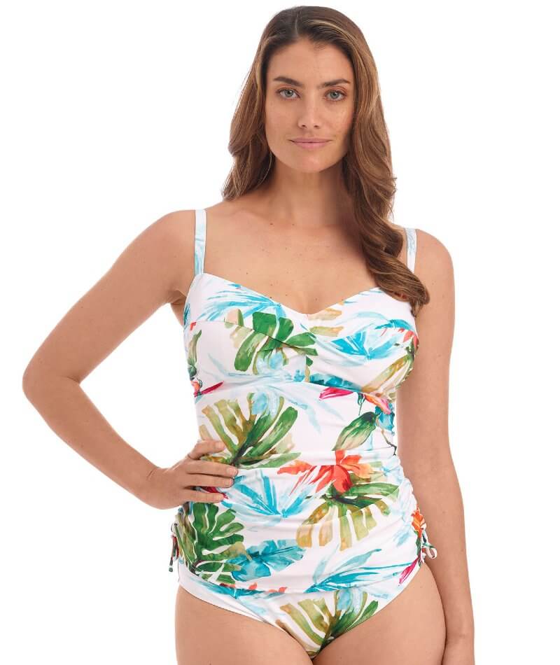 Fantasie Swim Kiawah Island Underwired Twist Front Tankini Top - Aquam -  Curvy Bras