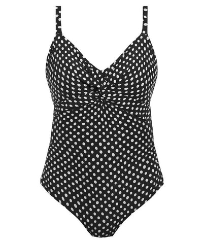 Fantasie Swim Santa Monica Underwired Twist Front One Piece Swimsuit - Black & White Swim