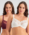 Fayreform Coral Underwire Bra - 2 Pack - Windsor Wine/Egret Bras