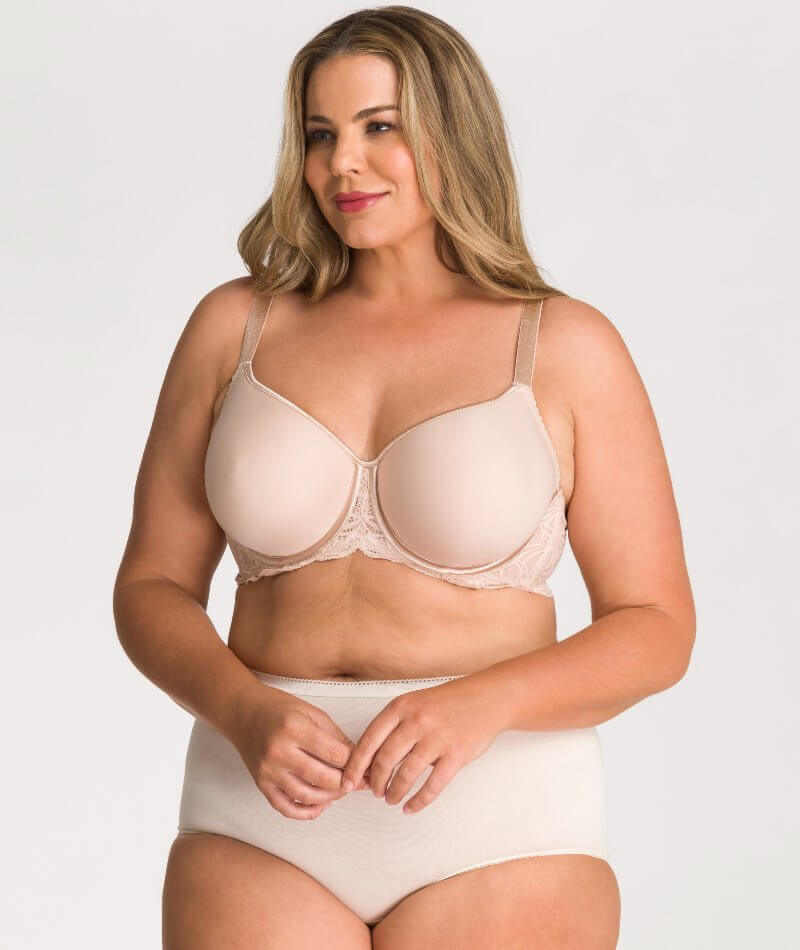 Fayreform Lace Perfect Contour Spacer Bra - Latte - Curvy Bras