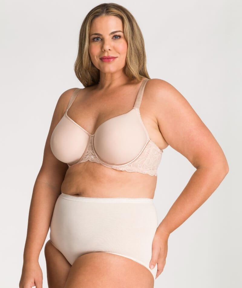 Fayreform Lace Perfect Contour Spacer Bra - Latte - Curvy Bras