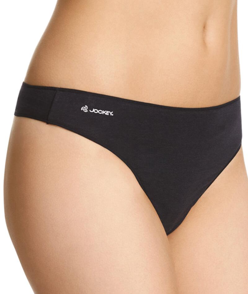 Jockey No Panty Line Promise Bamboo Naturals G-String - Black Knickers 4 
