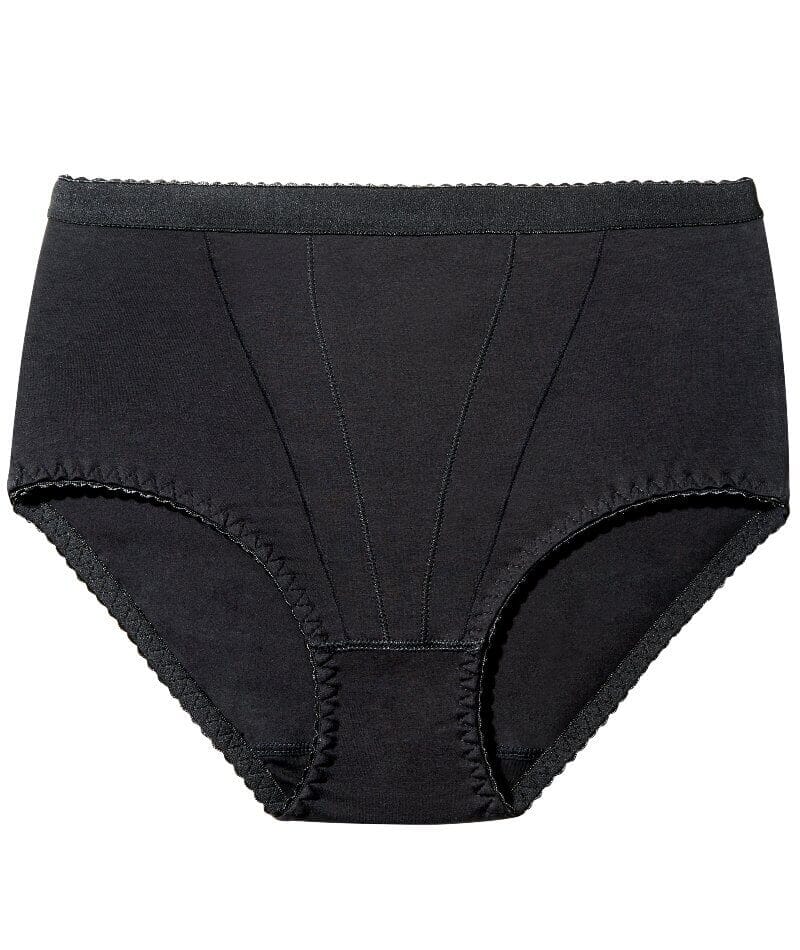 Form Flex® Single Medium Control Cotton Shaping Panty - Black Shapewear