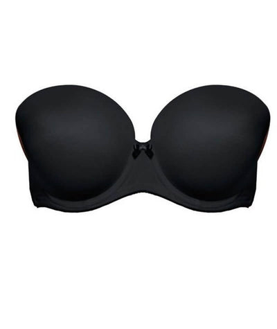 Freya Deco Underwired Moulded Strapless Bra - Black - Curvy Bras