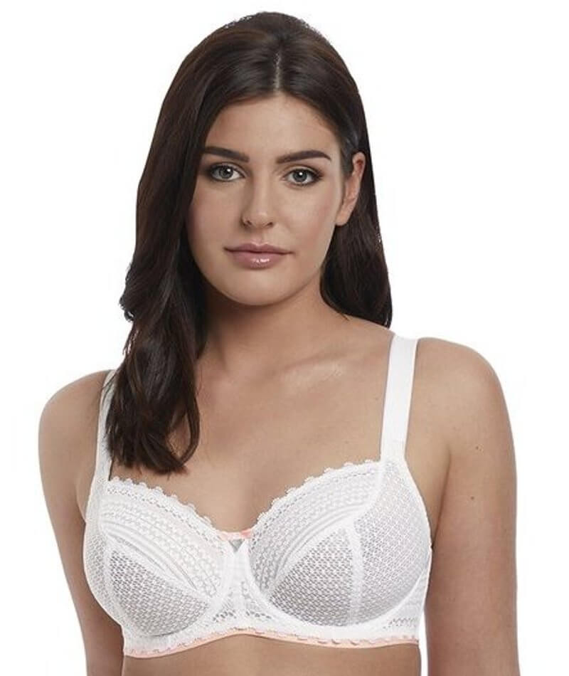Freya Daisy Lace Underwire Balcony K Cup Bra - White Bras 28J White 
