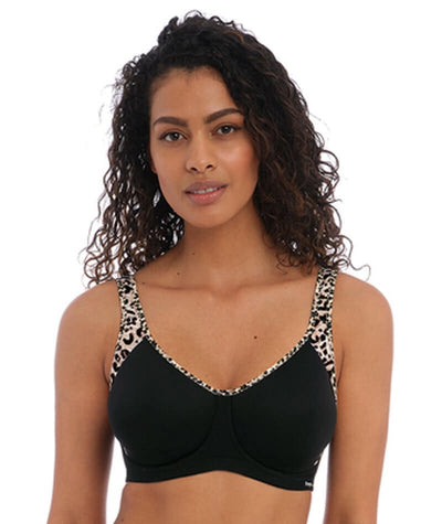 Freya Active Sonic Underwired Moulded Sports Bra - Pure Leopard Black Bras 28D Pure Leopard Black