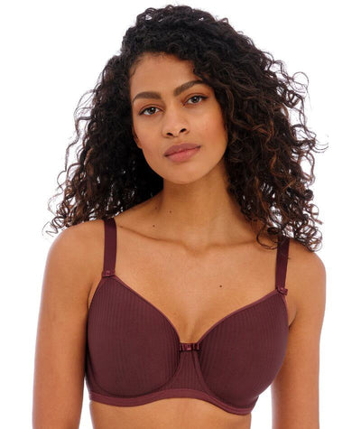 Freya Idol Underwired Moulded Balcony T-shirt Bra - Dark Cherry Bras