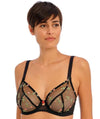 Freya Rose Blossom Underwire Plunge Bra - Black Bras