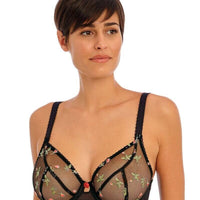 Freya Rose Blossom Underwire Plunge Bra - Black