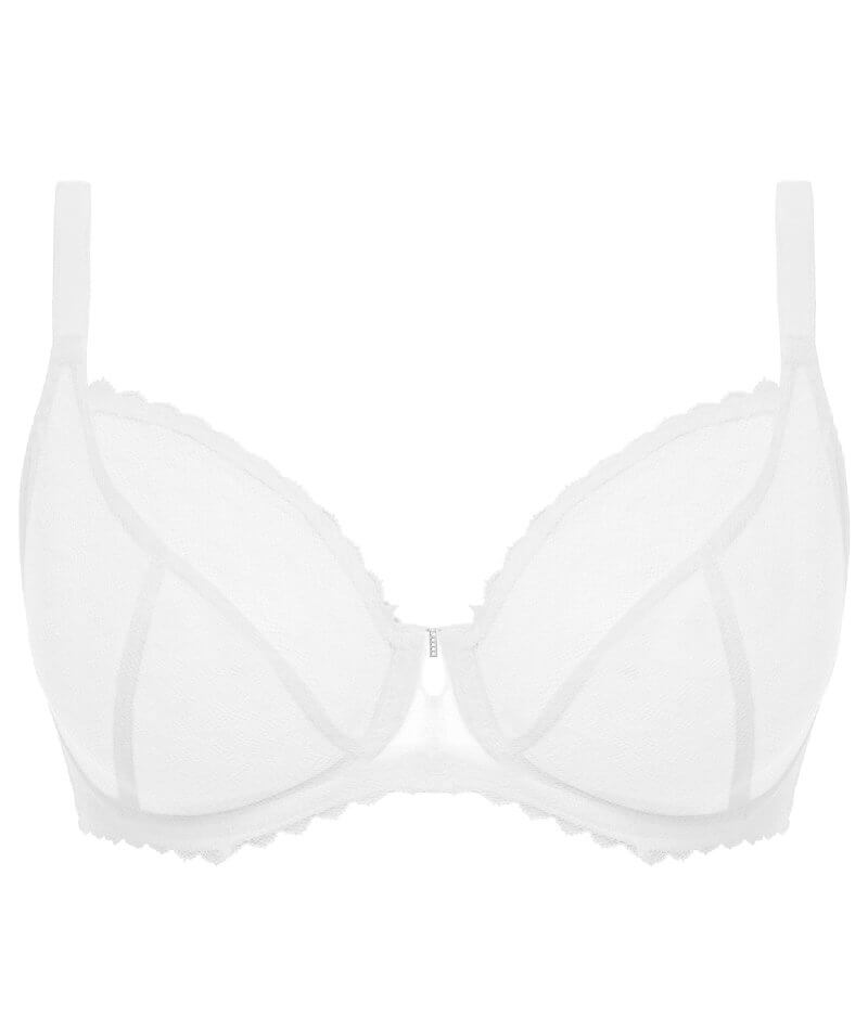 Freya Signature Underwired Plunge Bra - White - Curvy Bras