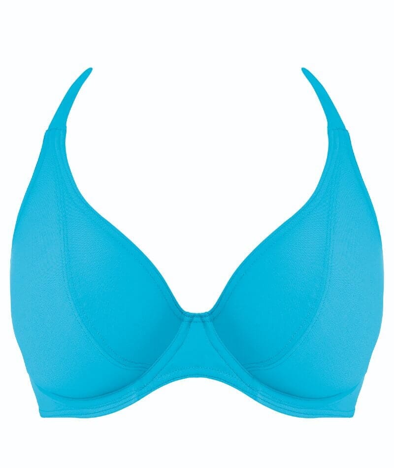 Freya Swim Jewel Cove Underwire Banded Halter Bikini Top - Plain Turquoise Swim