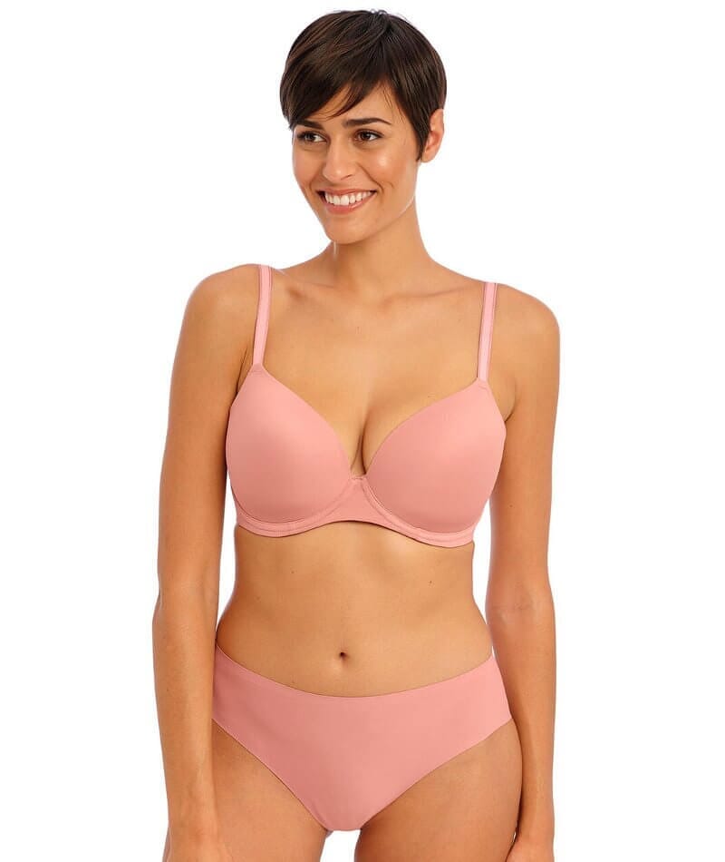 Freya Undetected Underwire Moulded T-shirt Bra - Ash Rose - Curvy Bras