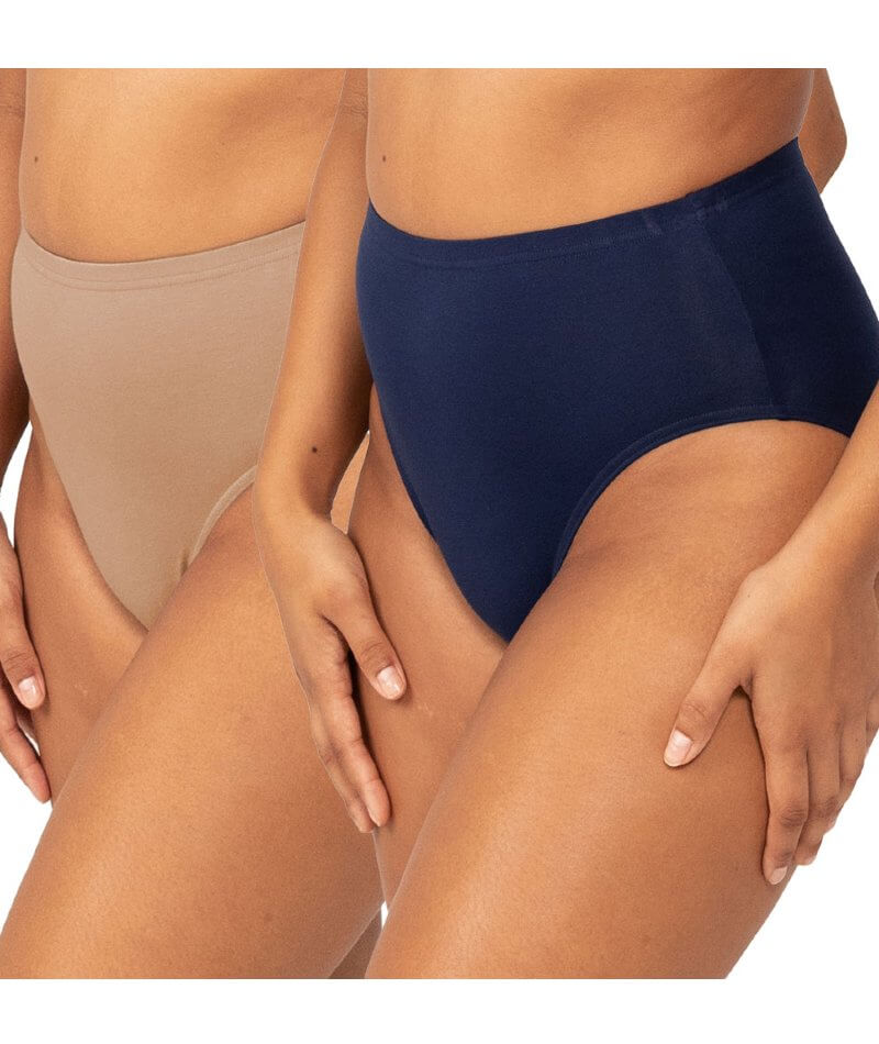 Sloggi Hikini 2 Pack Brief - Blusher Beige / Navy Knickers
