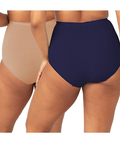 Sloggi Maxi Brief 2 Pack - Blusher Beige / Navy Knickers