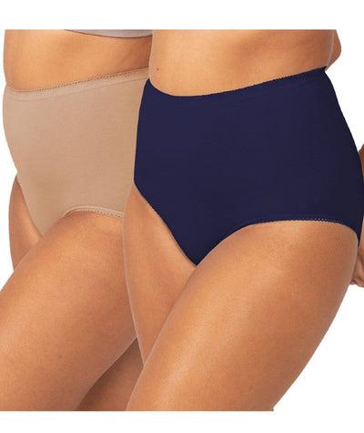 Sloggi Maxi Brief 2 Pack - Blusher Beige / Navy Knickers