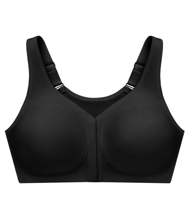 Glamorise MagicLift Front-Closure Wire-free Posture Back Bra - Black Bras