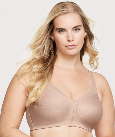 Glamorise MagicLift Front-Closure Wire-free Posture Back Bra - Cafe Bras