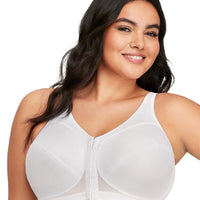 Glamorise MagicLift Front-Closure Wire-free Posture Back Bra - White