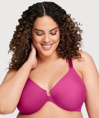 Glamorise Front-Closure Smoothing WonderWire Bra - Berry Bras