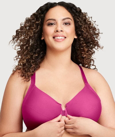 Glamorise Front-Closure Smoothing WonderWire Bra - Berry Bras