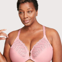 Glamorise Front-Closure T-Back WonderWire Bra - Blush