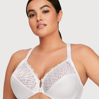 Glamorise Front-Closure T-Back WonderWire Bra - White