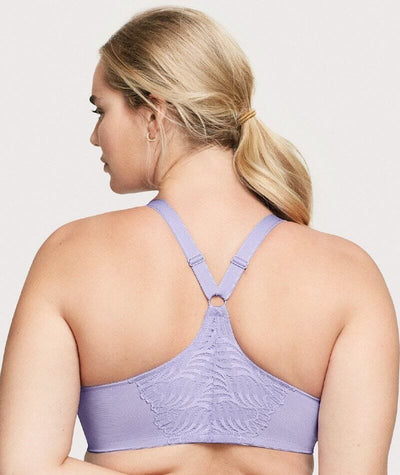 Glamorise Front-Closure T-Back WonderWire Bra - Soft Lilac - Curvy